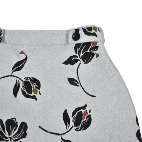 Zara Mini Floral Jacquard Skirt Baby Blue A-Line  Size Small - Picture 5 of 9